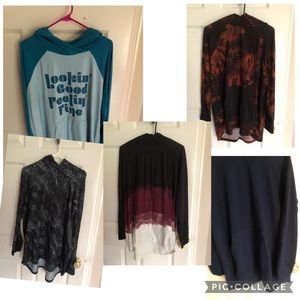 Lot of 5 LulaRoe Amber sweatshirts, sized 2xl
